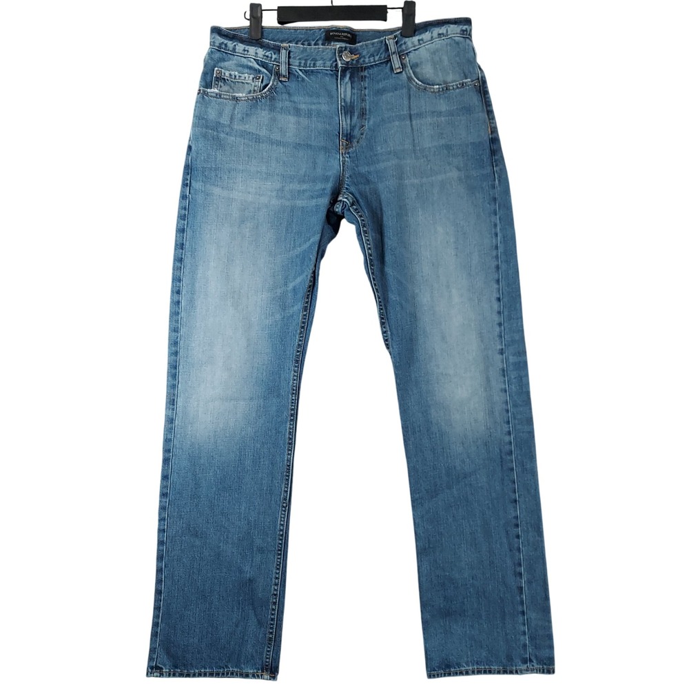 Banana Republic Vintage Straight Jeans Men 35x34 (fits 34x32) Medium Wash Denim